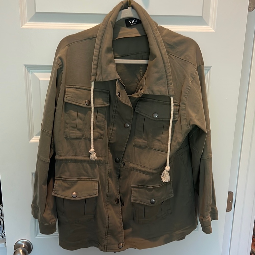 Army green utility jacket